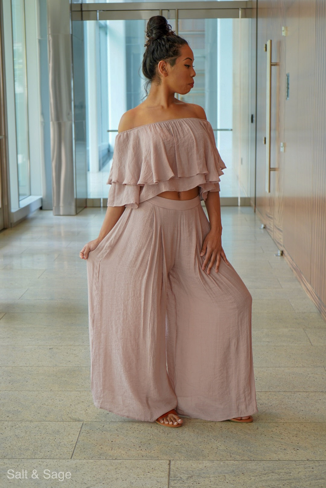 Breeze Off The Pond Set- Mauve