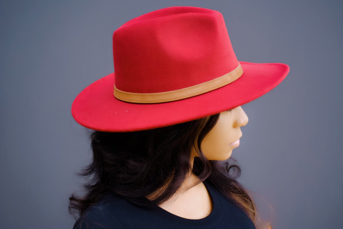 So Chic Fedora || Red Velvet Wide Brim