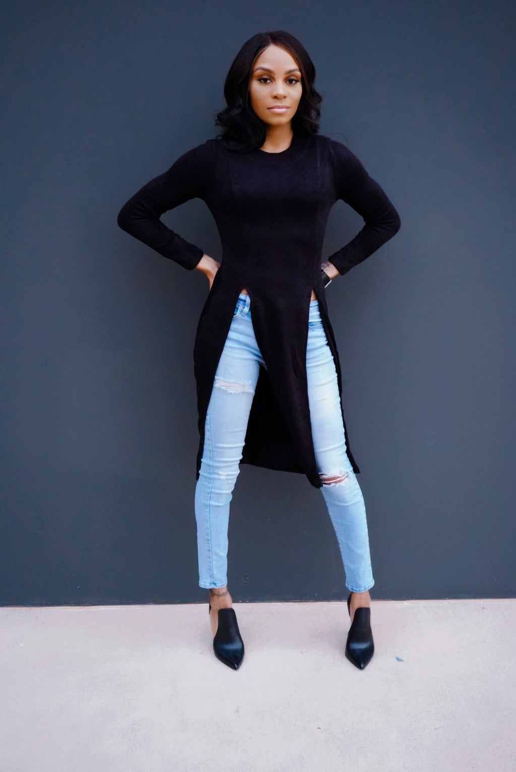 Going Places Maxi Top - Black
