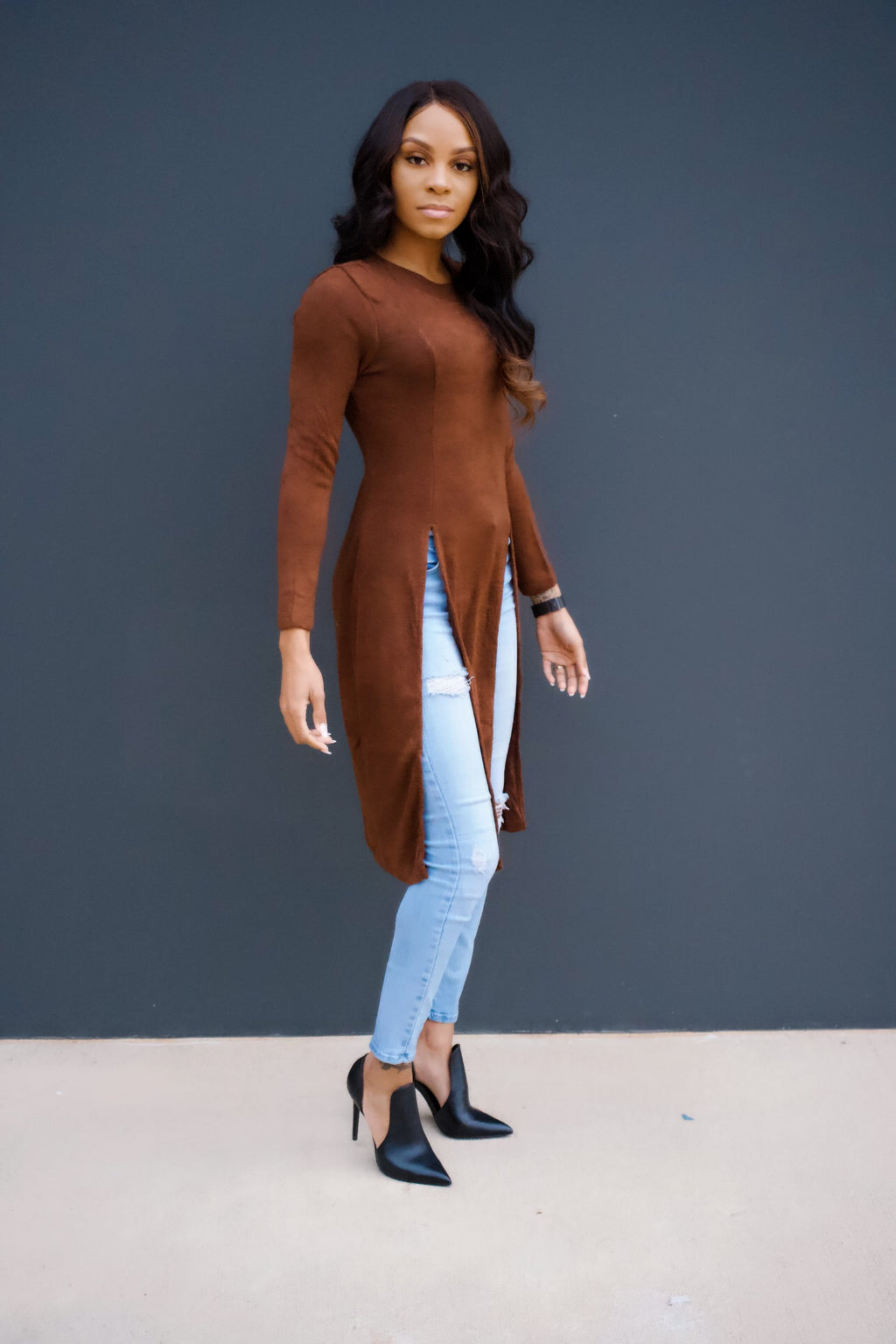 Going Places Maxi Top - Brown